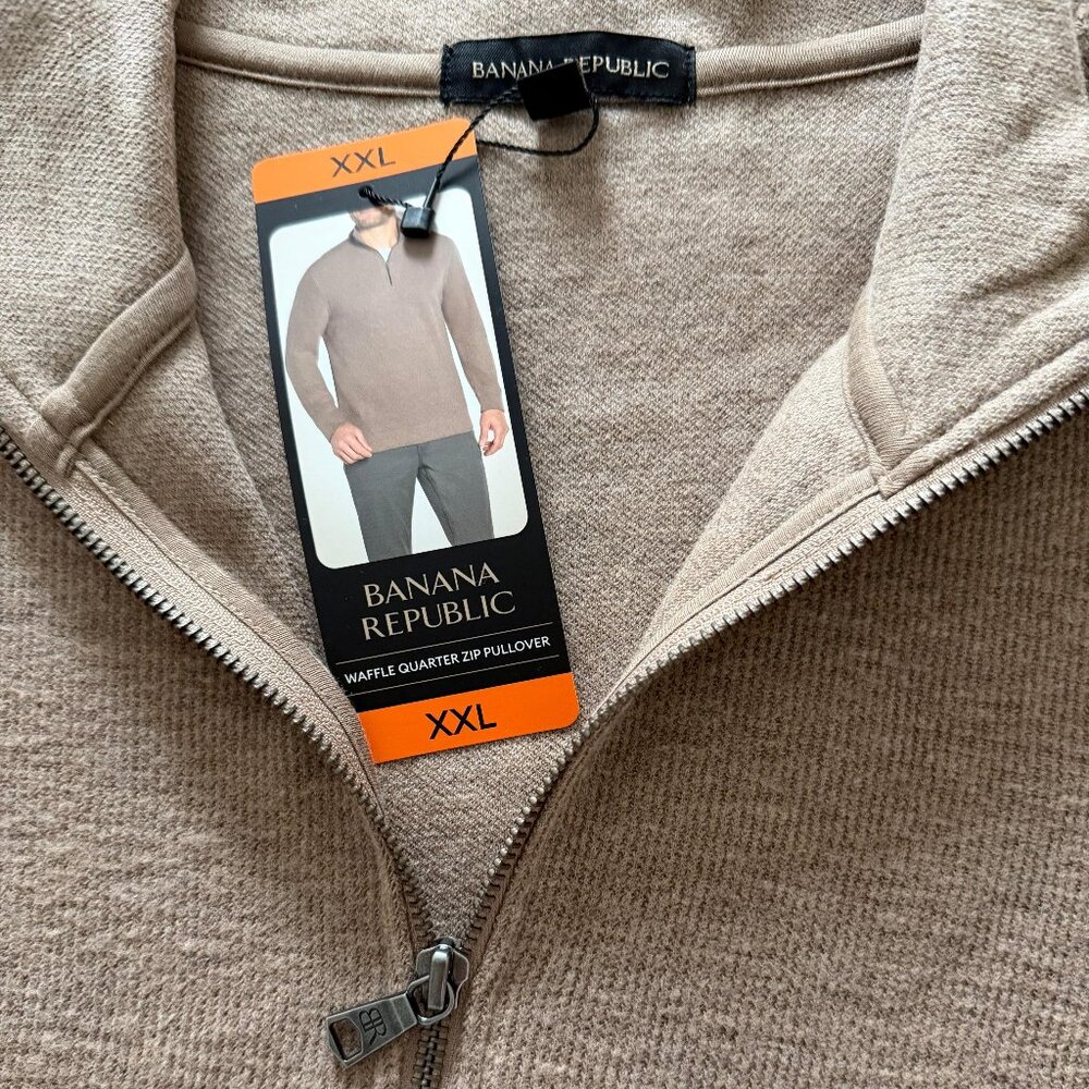 Banana Republic Waffle Quarter-Zip Pullover – Men’s XXL (NWT) - Picture 2 of 2